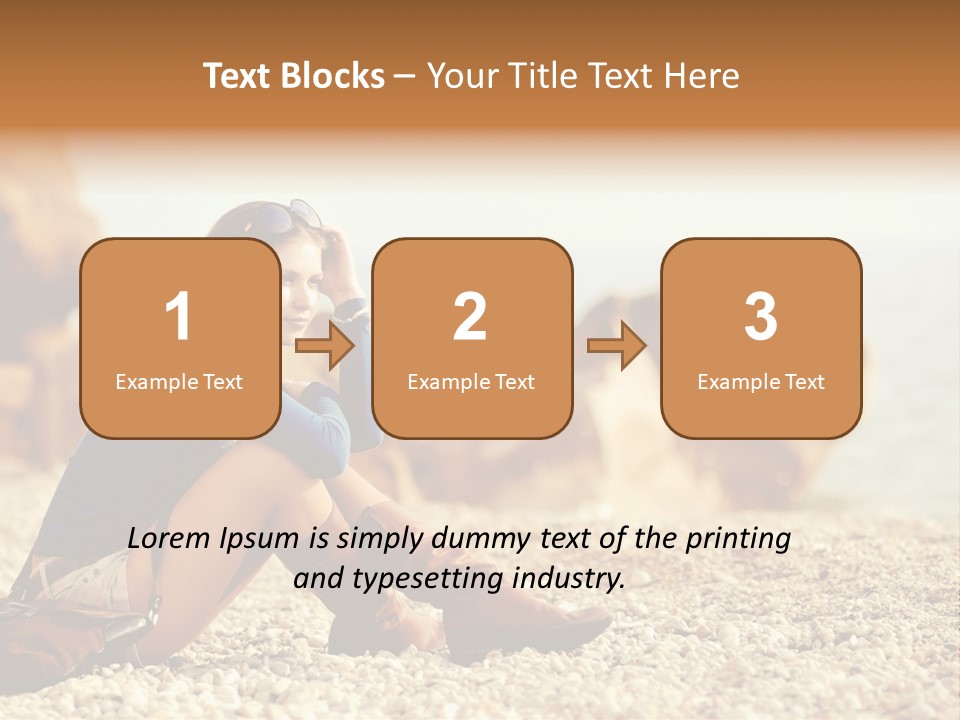 A Woman Sitting On The Beach With Her Feet Up PowerPoint Template