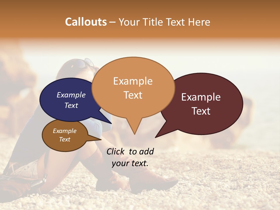 A Woman Sitting On The Beach With Her Feet Up PowerPoint Template