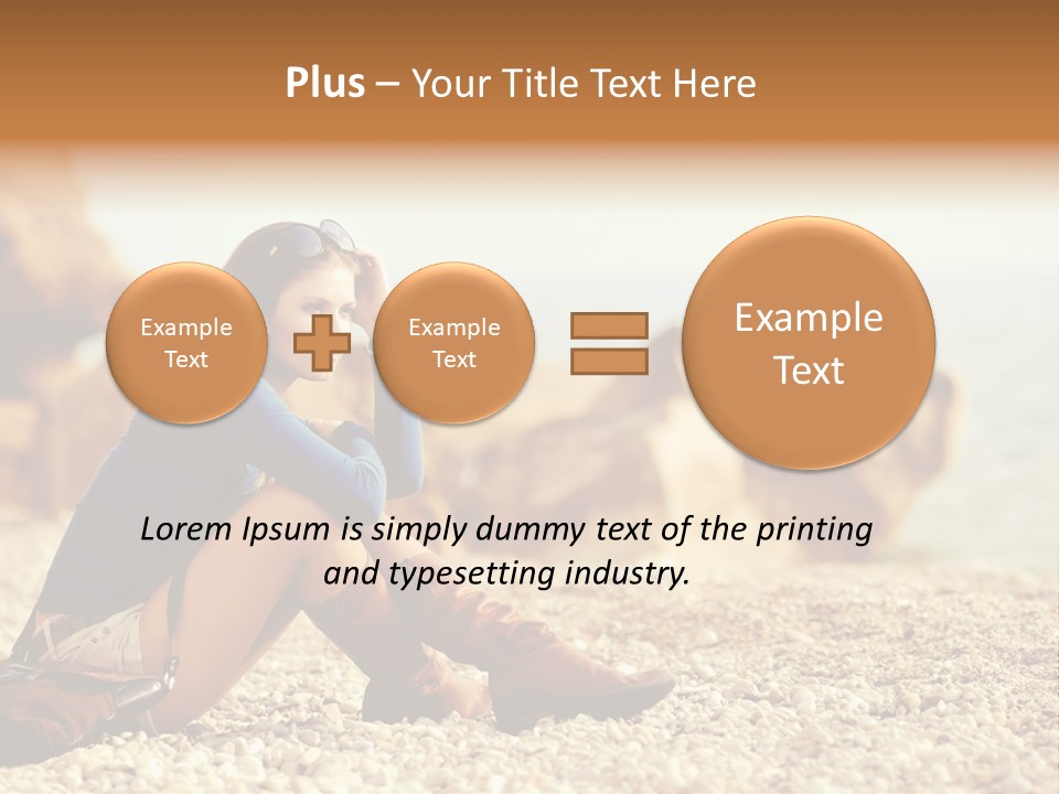 A Woman Sitting On The Beach With Her Feet Up PowerPoint Template