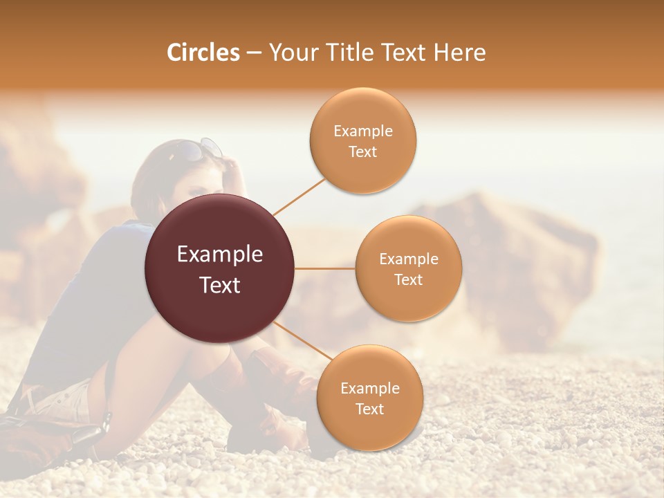 A Woman Sitting On The Beach With Her Feet Up PowerPoint Template