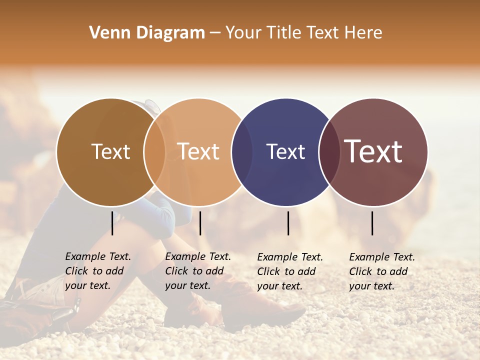 A Woman Sitting On The Beach With Her Feet Up PowerPoint Template