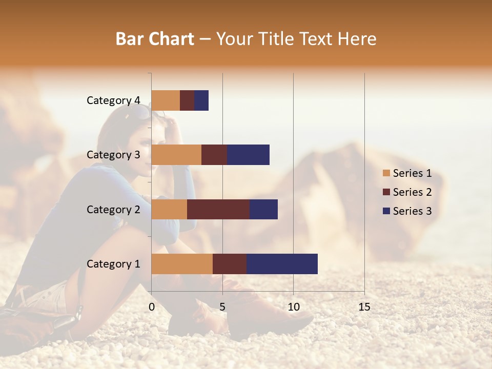 A Woman Sitting On The Beach With Her Feet Up PowerPoint Template