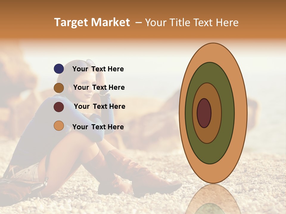A Woman Sitting On The Beach With Her Feet Up PowerPoint Template