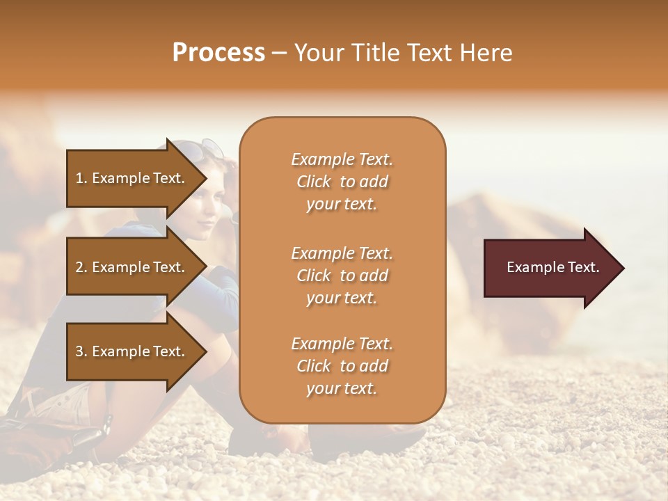 A Woman Sitting On The Beach With Her Feet Up PowerPoint Template