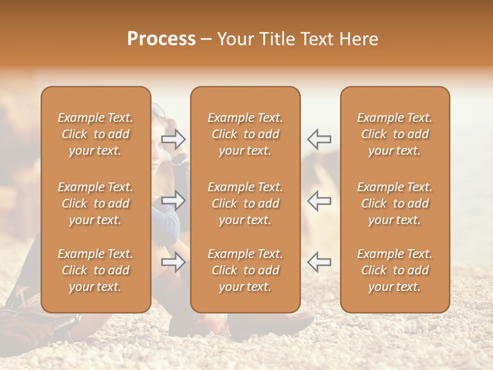A Woman Sitting On The Beach With Her Feet Up PowerPoint Template