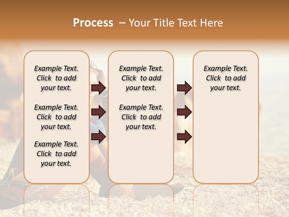 A Woman Sitting On The Beach With Her Feet Up PowerPoint Template