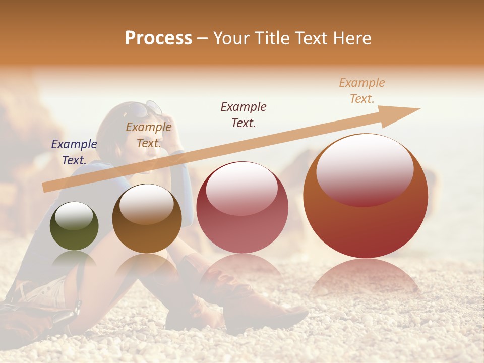 A Woman Sitting On The Beach With Her Feet Up PowerPoint Template