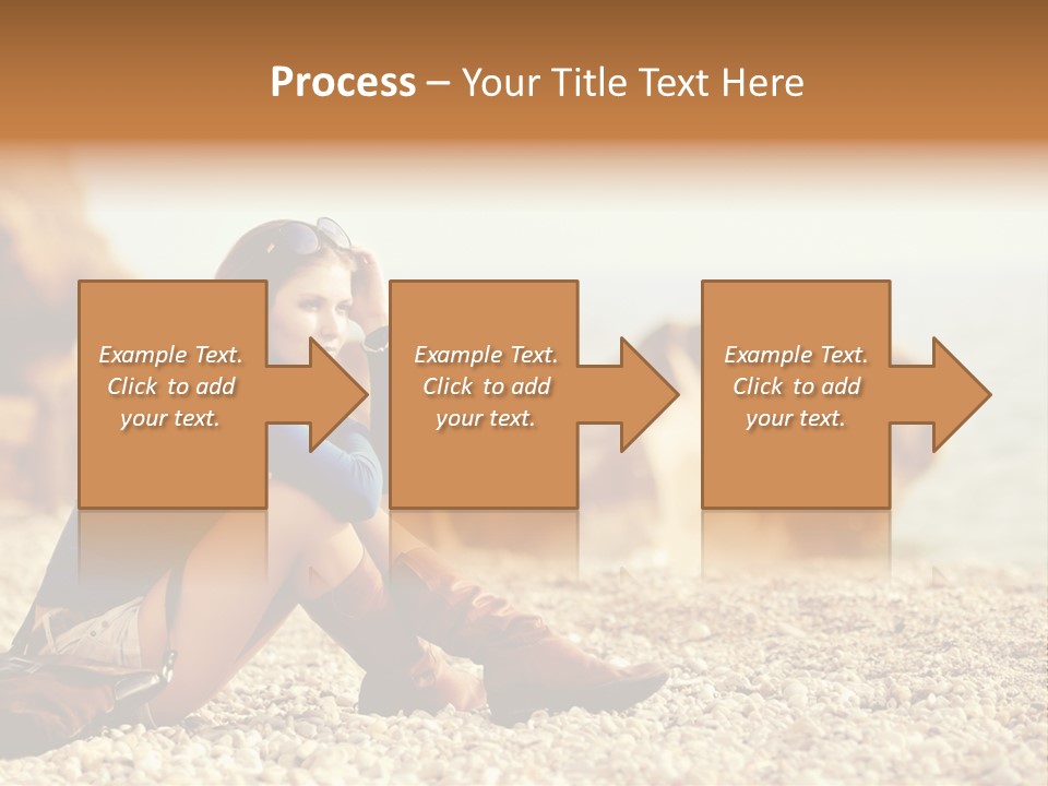 A Woman Sitting On The Beach With Her Feet Up PowerPoint Template