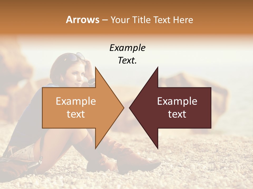 A Woman Sitting On The Beach With Her Feet Up PowerPoint Template