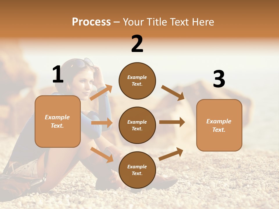 A Woman Sitting On The Beach With Her Feet Up PowerPoint Template