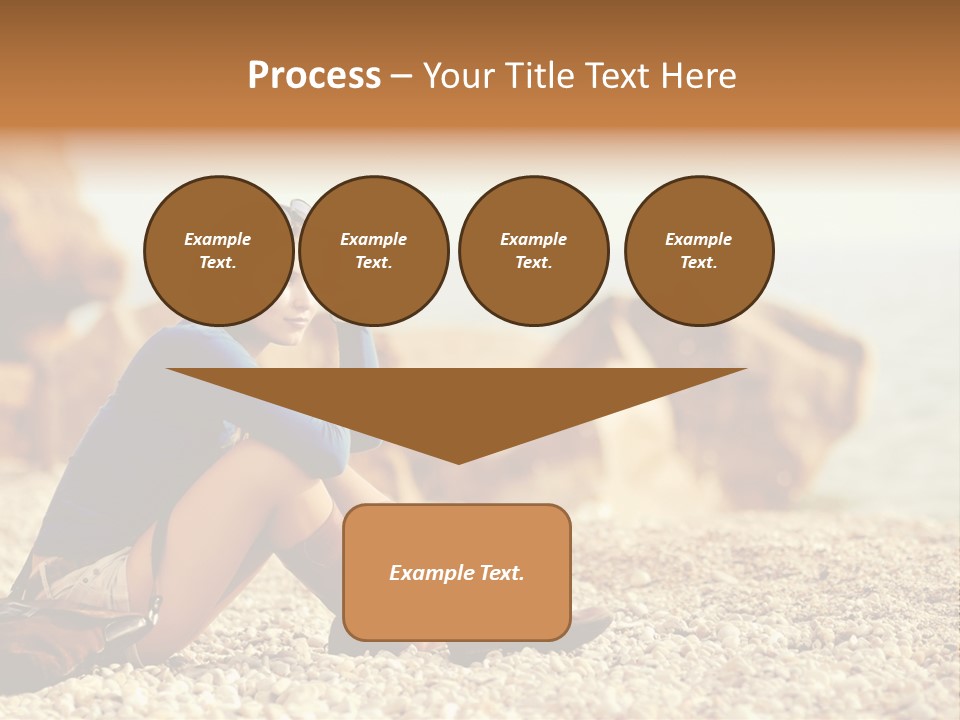 A Woman Sitting On The Beach With Her Feet Up PowerPoint Template