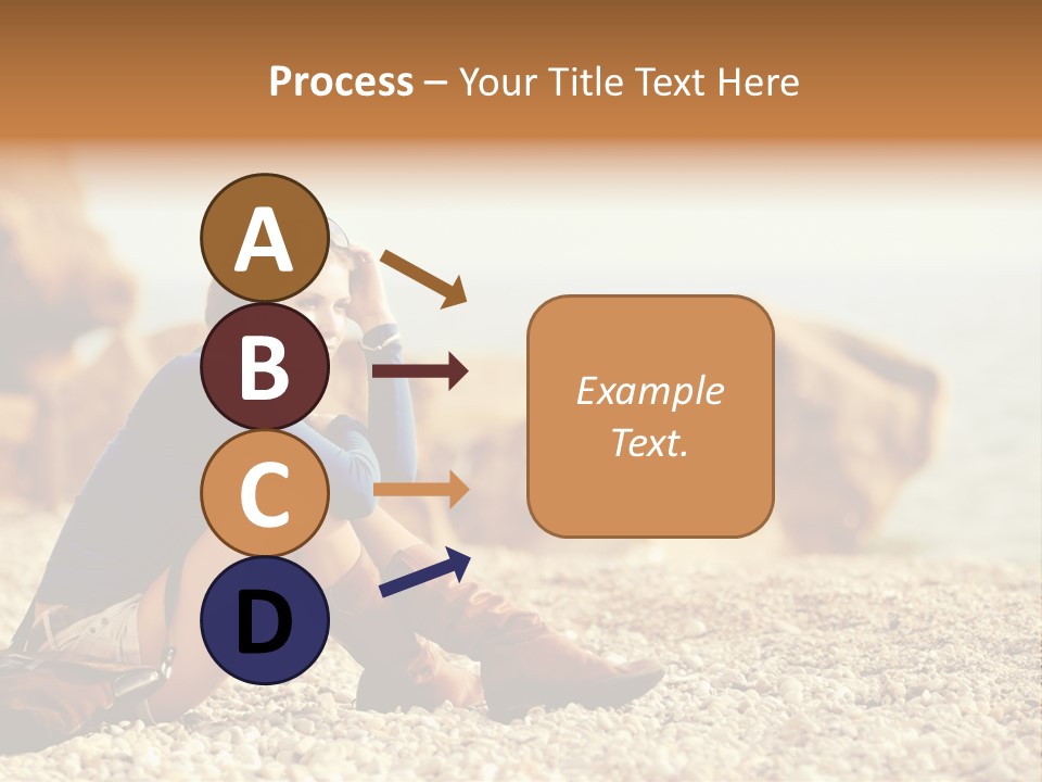 A Woman Sitting On The Beach With Her Feet Up PowerPoint Template