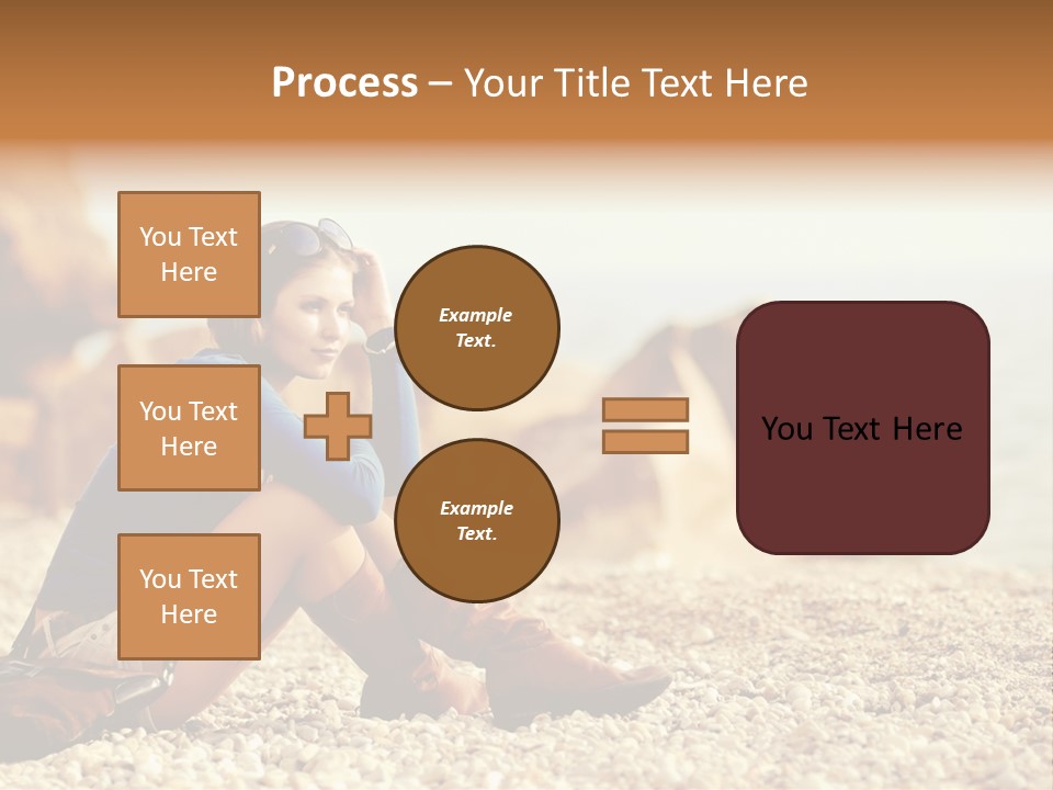 A Woman Sitting On The Beach With Her Feet Up PowerPoint Template