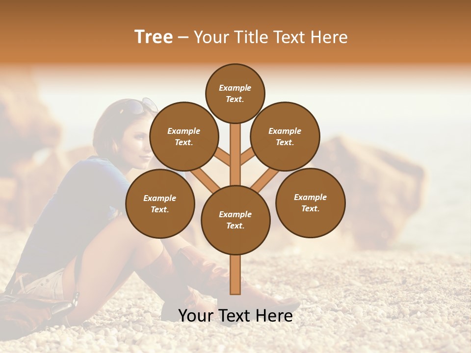 A Woman Sitting On The Beach With Her Feet Up PowerPoint Template