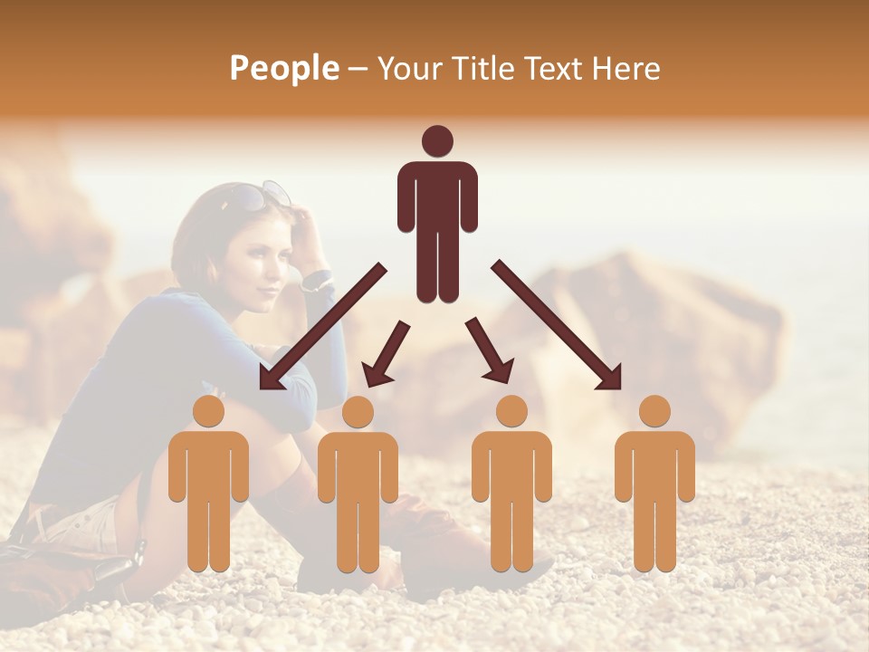A Woman Sitting On The Beach With Her Feet Up PowerPoint Template