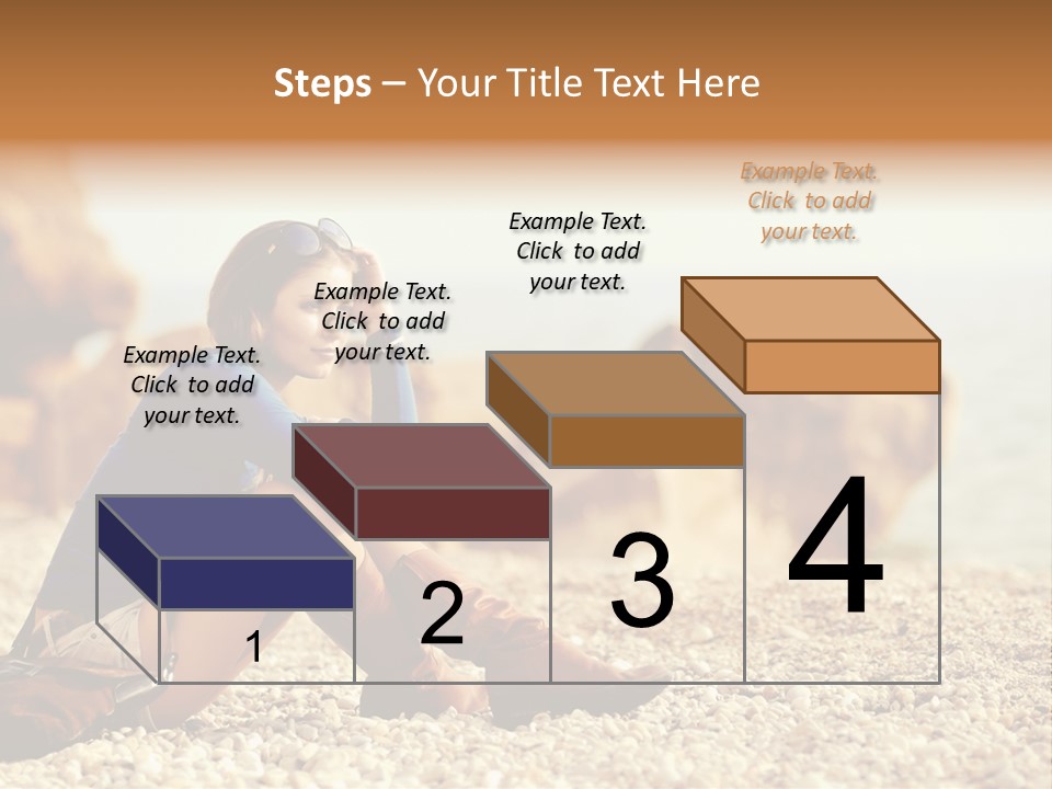 A Woman Sitting On The Beach With Her Feet Up PowerPoint Template