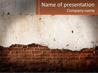 A Brick Wall With Peeling Paint On It PowerPoint Template