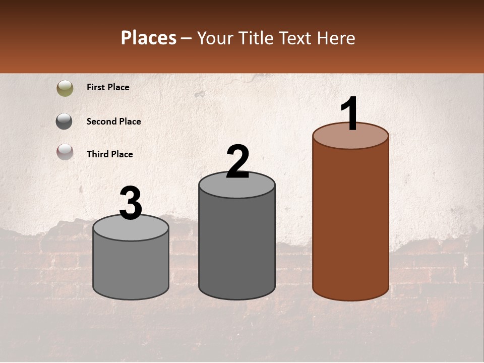 A Brick Wall With Peeling Paint On It PowerPoint Template