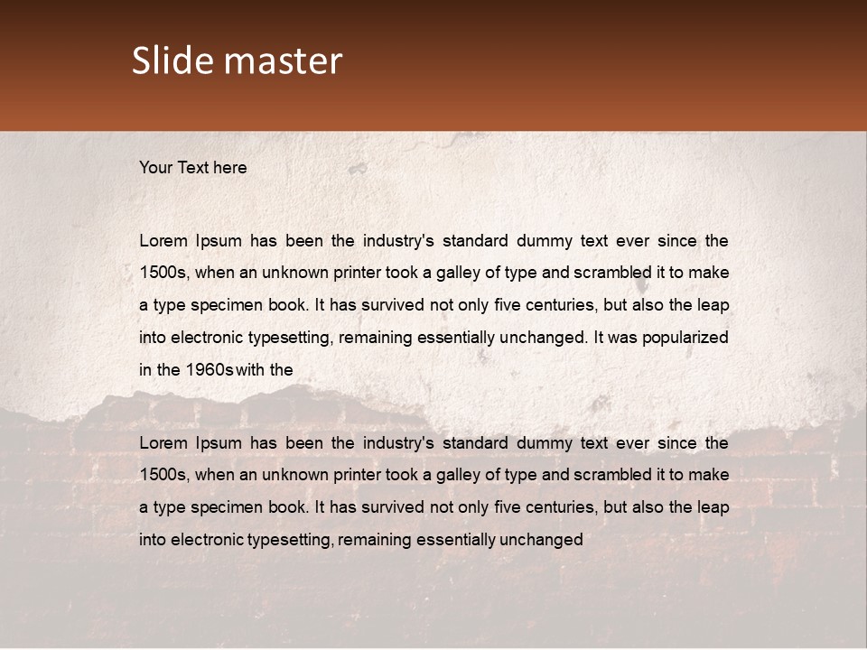 A Brick Wall With Peeling Paint On It PowerPoint Template