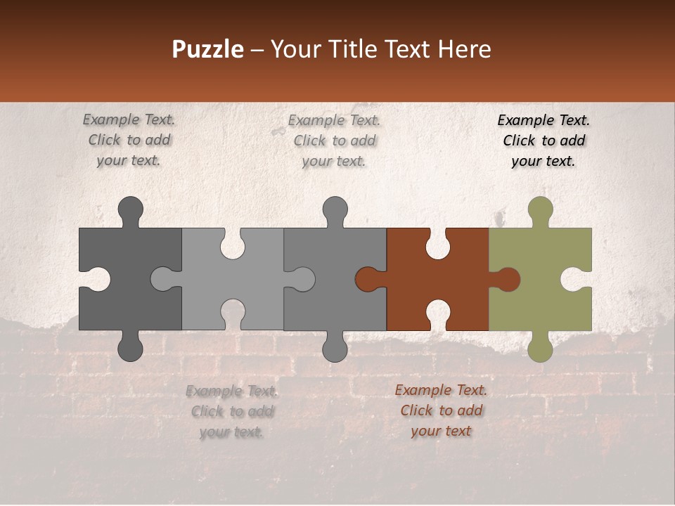 A Brick Wall With Peeling Paint On It PowerPoint Template