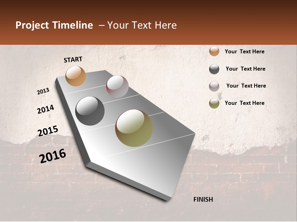 A Brick Wall With Peeling Paint On It PowerPoint Template