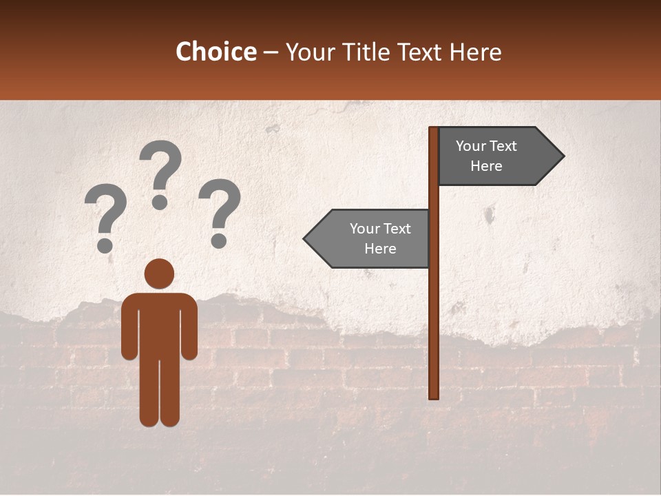 A Brick Wall With Peeling Paint On It PowerPoint Template