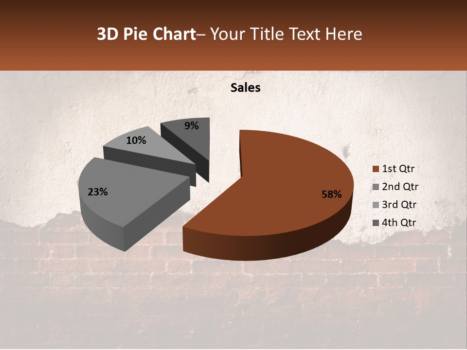 A Brick Wall With Peeling Paint On It PowerPoint Template