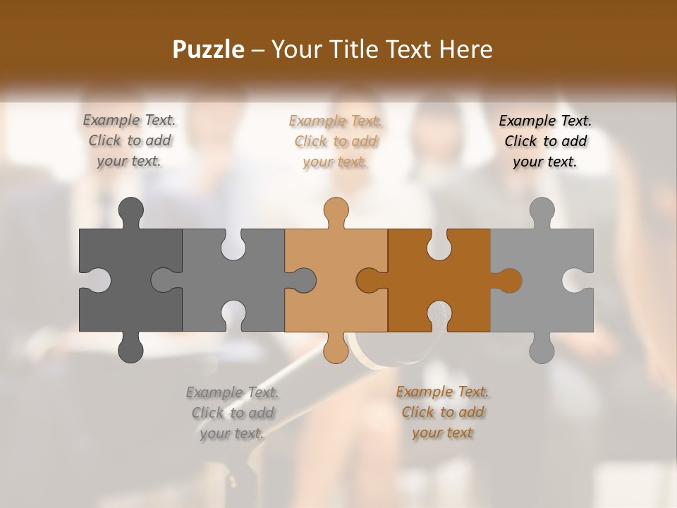 A Microphone In Front Of A Group Of People PowerPoint Template