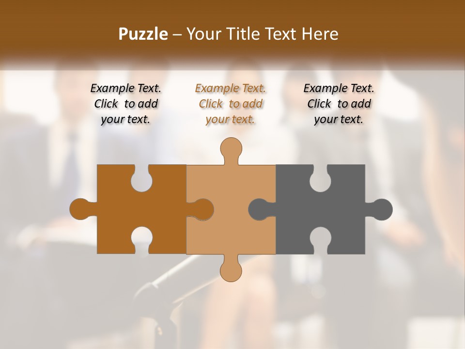 A Microphone In Front Of A Group Of People PowerPoint Template