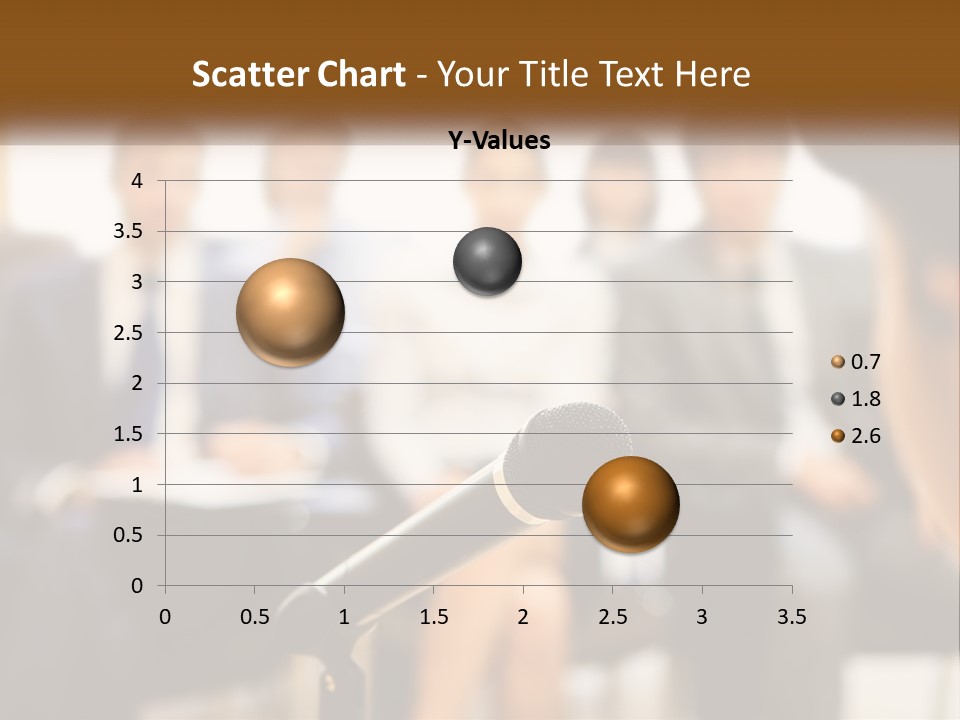 A Microphone In Front Of A Group Of People PowerPoint Template