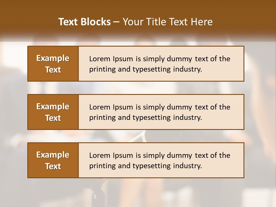 A Microphone In Front Of A Group Of People PowerPoint Template