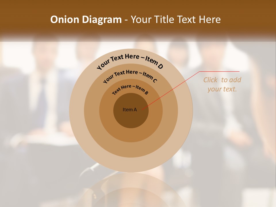 A Microphone In Front Of A Group Of People PowerPoint Template