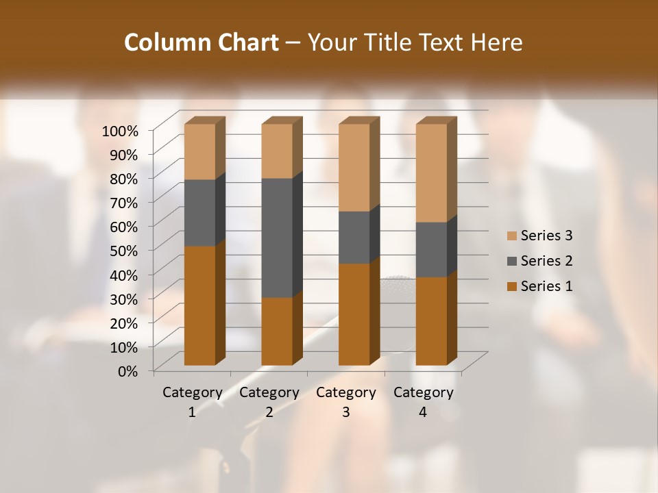 A Microphone In Front Of A Group Of People PowerPoint Template