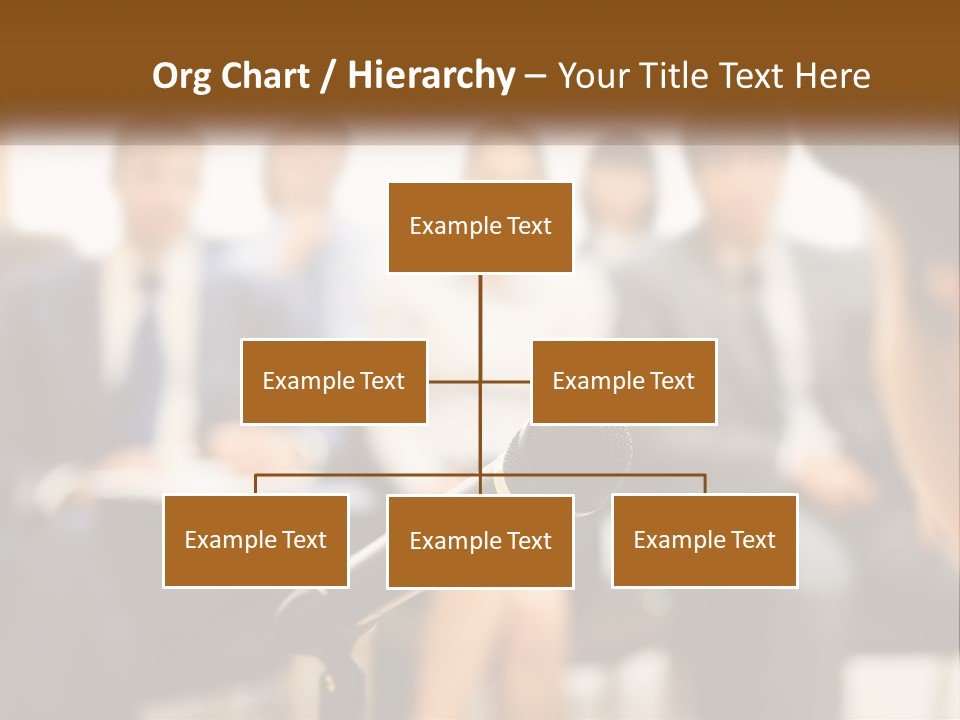 A Microphone In Front Of A Group Of People PowerPoint Template