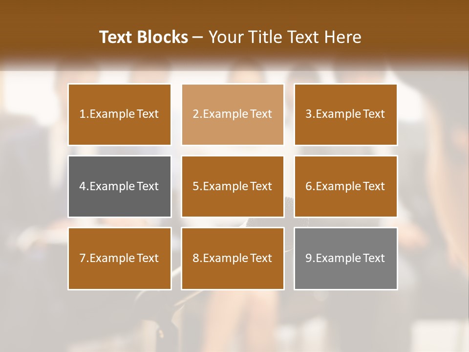 A Microphone In Front Of A Group Of People PowerPoint Template