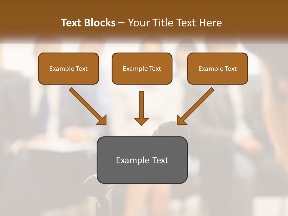A Microphone In Front Of A Group Of People PowerPoint Template