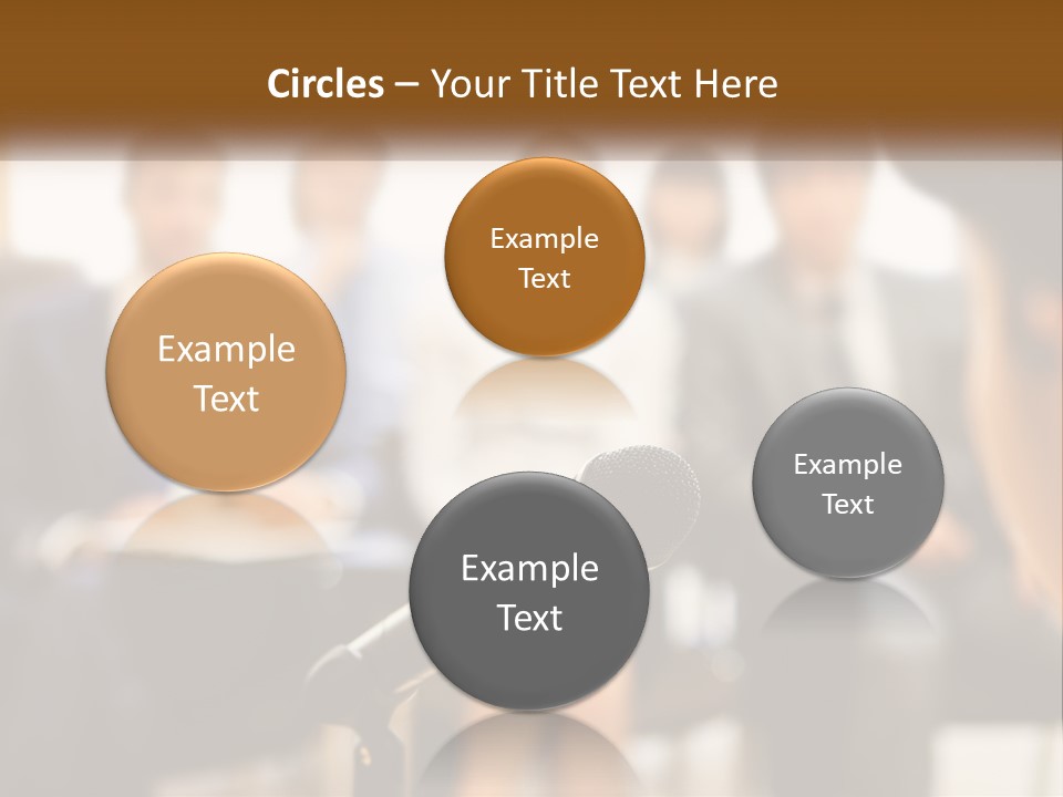 A Microphone In Front Of A Group Of People PowerPoint Template