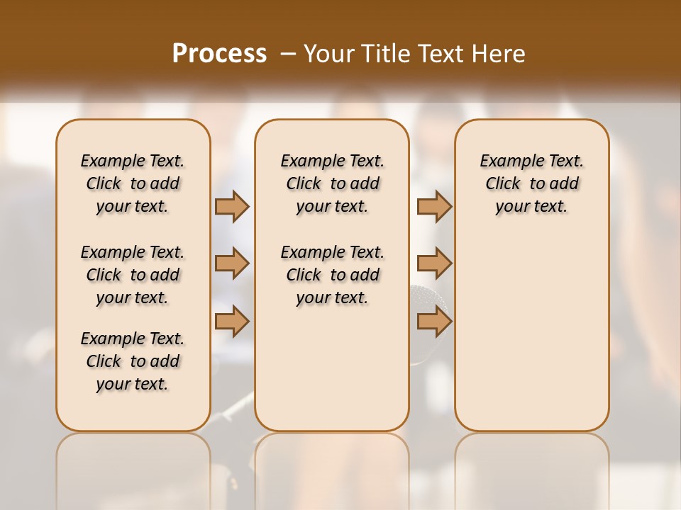 A Microphone In Front Of A Group Of People PowerPoint Template