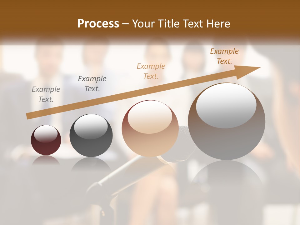 A Microphone In Front Of A Group Of People PowerPoint Template