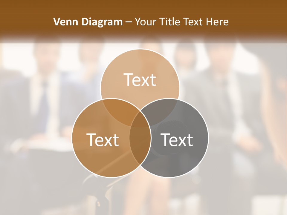 A Microphone In Front Of A Group Of People PowerPoint Template