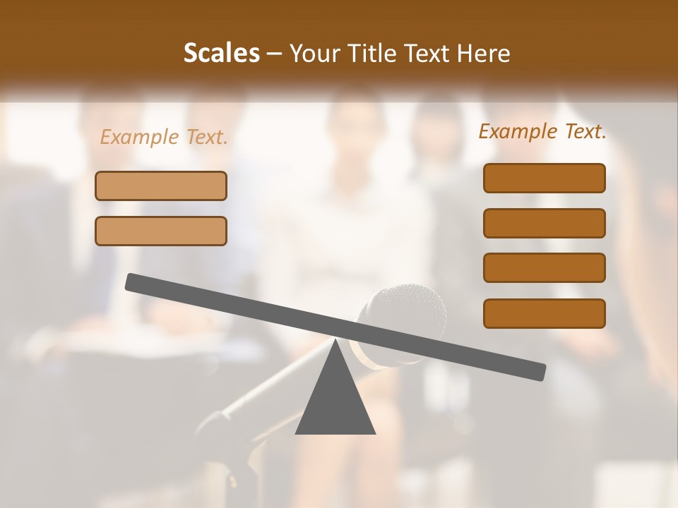 A Microphone In Front Of A Group Of People PowerPoint Template