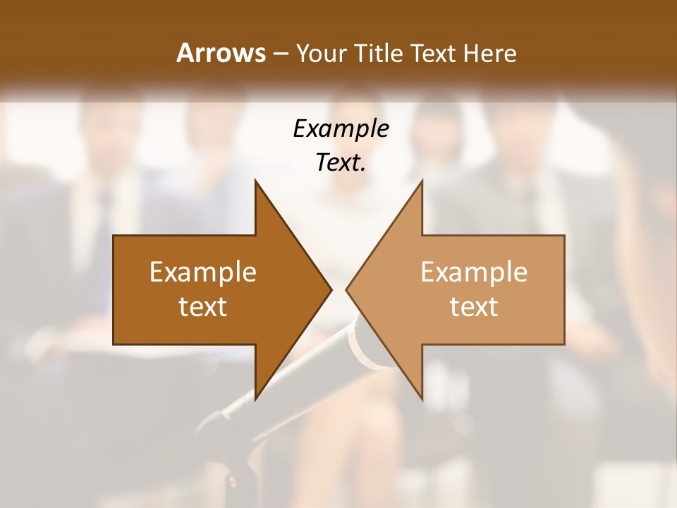 A Microphone In Front Of A Group Of People PowerPoint Template