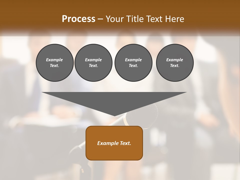 A Microphone In Front Of A Group Of People PowerPoint Template
