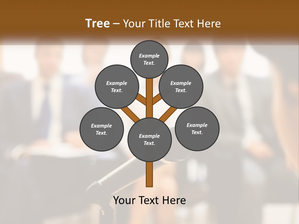 A Microphone In Front Of A Group Of People PowerPoint Template