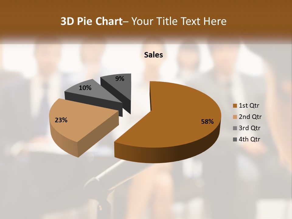 A Microphone In Front Of A Group Of People PowerPoint Template