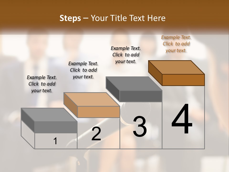 A Microphone In Front Of A Group Of People PowerPoint Template