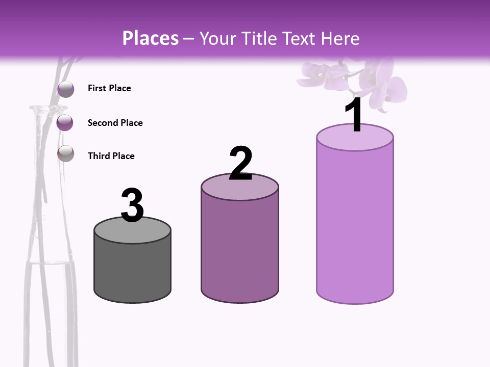 A Vase With Purple Flowers On A White And Purple Background PowerPoint Template