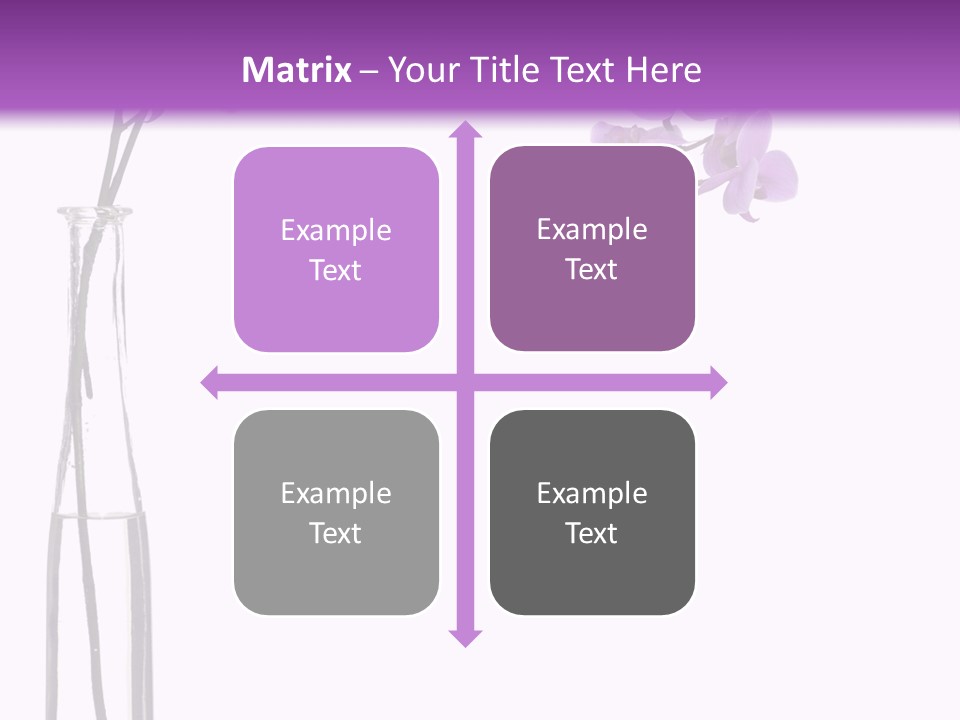 A Vase With Purple Flowers On A White And Purple Background PowerPoint Template