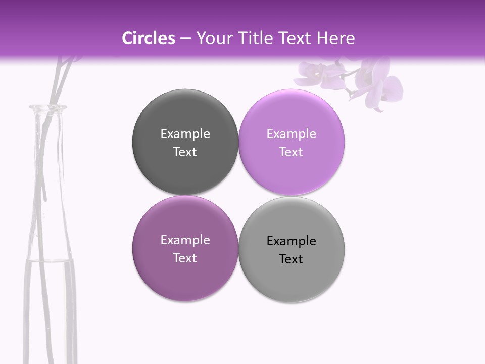 A Vase With Purple Flowers On A White And Purple Background PowerPoint Template