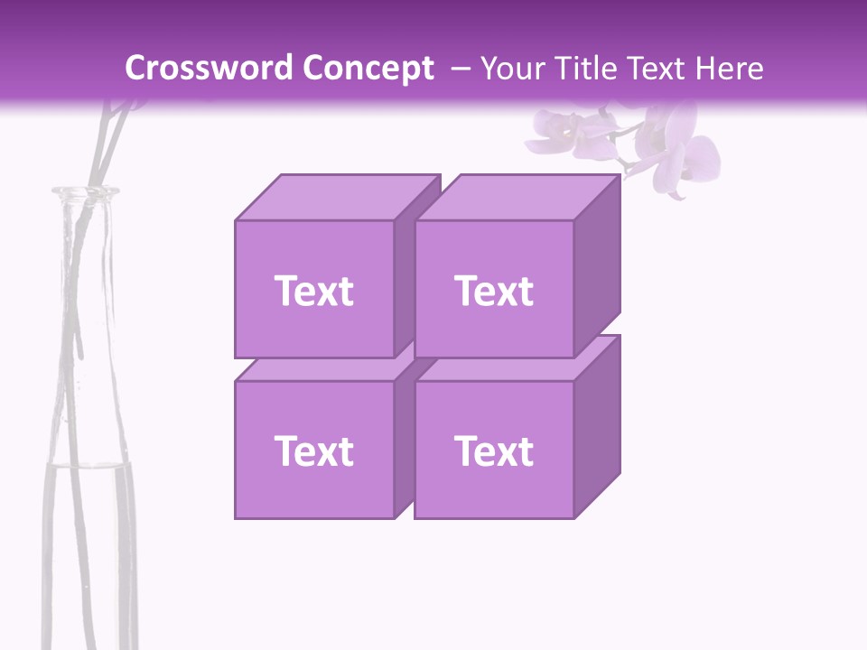 A Vase With Purple Flowers On A White And Purple Background PowerPoint Template